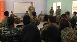 SANDAKAN, Malaysia (June 1, 2016) - Hospital Corpsman1st Class Nicholas Furey addresses service members of the Malaysian Armed Forces following the completion of combat first aid training during Cooperation Afloat Readiness and Training (CARAT) Malaysia 2016. CARAT is a series of annual maritime exercises between the U.S. Navy, U.S. Marine Corps and the armed forces of nine partner nations to include Bangladesh, Brunei, Cambodia, Indonesia, Malaysia, the Philippines, Singapore, Thailand, and Timor-Leste. 