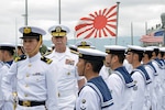 Adm. Scott Swift, commander U.S. Pacific Fleet, inspects the Sailors assigned to the Japanese training vessel JS Kashima (TV 3508) honor guard detail at Joint Base Pearl Harbor-Hickam, Hawaii. Kashima is joined by Asagiri-class destroyer JS Asagiri (DD 151) and Japanese training vessel JS Setoyuki (TV 3518) for a scheduled port visit. While in Hawaii, Japanese Maritime Self-Defense Force Sailors will participate in various professional exchanges, social events and official meetings with U.S. counterparts to reinforce a commitment to peace and security in Northeast Asia as part of the U.S.-Japan alliance. 