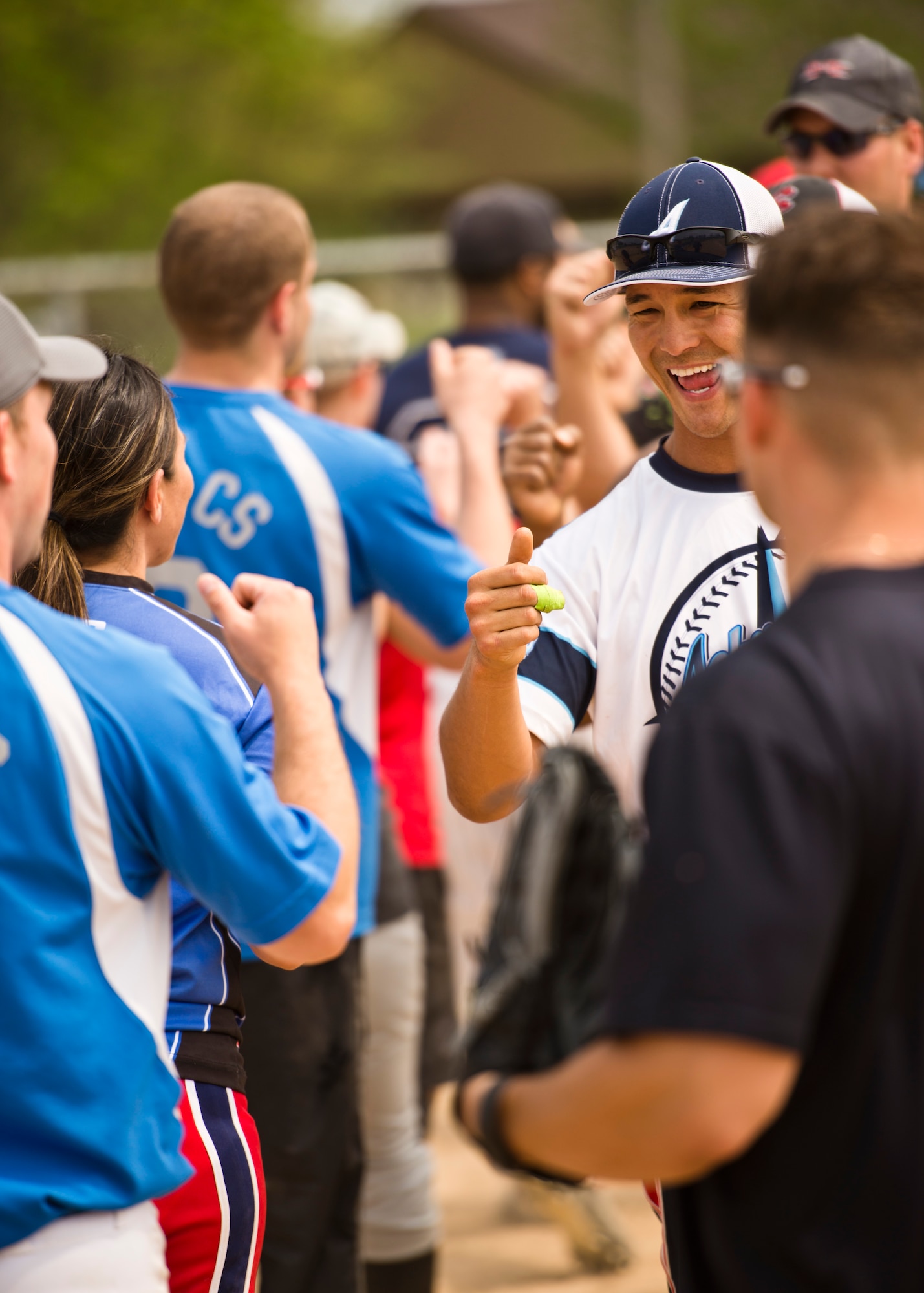 Team Minot faced-off against Team Grand Forks in the 2nd annual Wingman Week softball tournament in Devil’s Lake, N.D., May 20, 2016. Wingman week is intended to help Airmen recharge and to reframe the Wingman concept. Grand Forks won the final game, becoming this year’s softball tournament champions. (U.S. Air Force photo/Airman 1st Class J.T. Armstrong) 