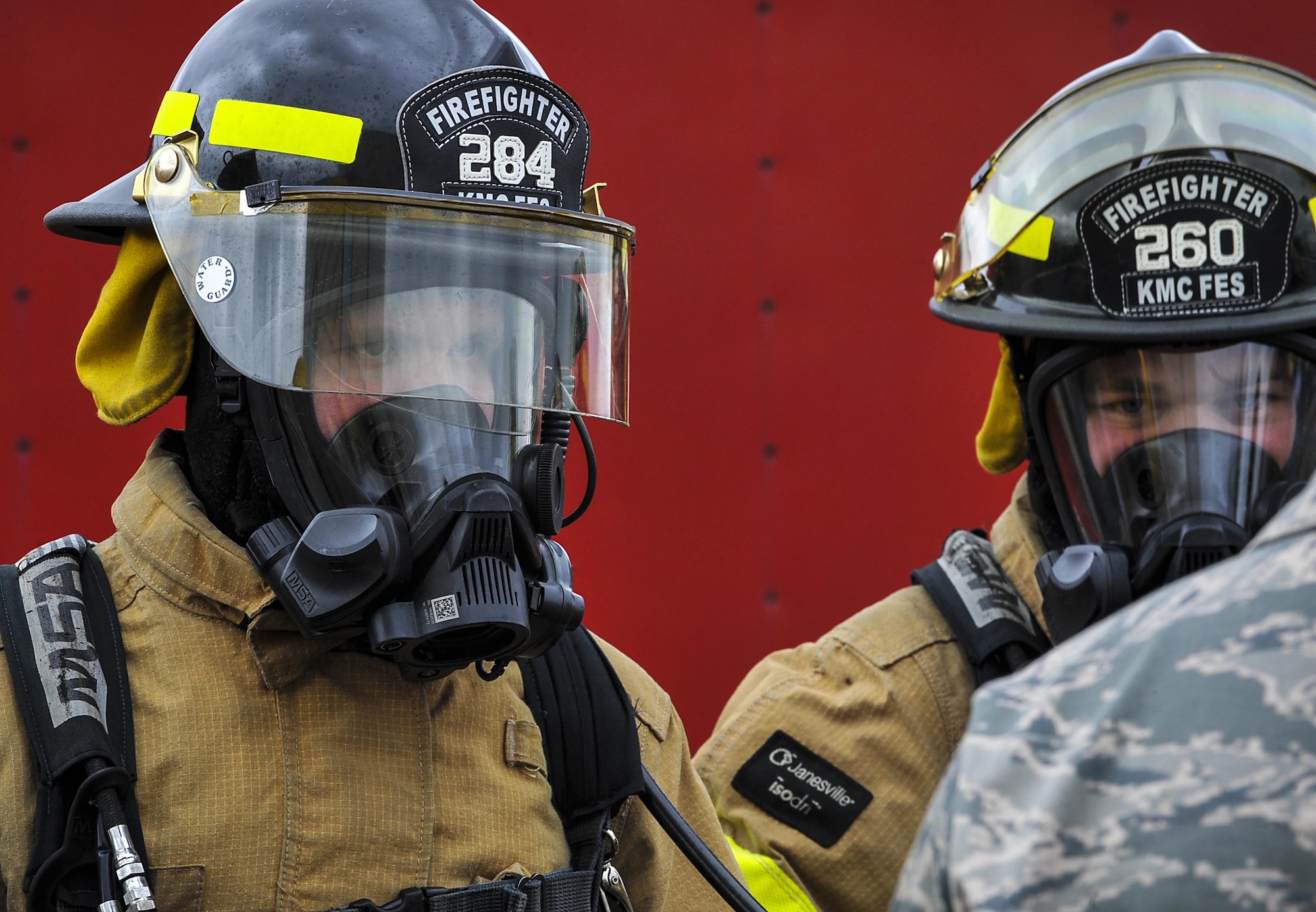 Airmen from the 86th Civil Engineer Squadron are briefed before participating in a biannual-training exercise June 2, 2016, at Ramstein Air Base, Germany. The Airmen constantly train to test their skills for real-world emergencies. (U.S. Air Force photo/Senior Airman Larissa Greatwood)