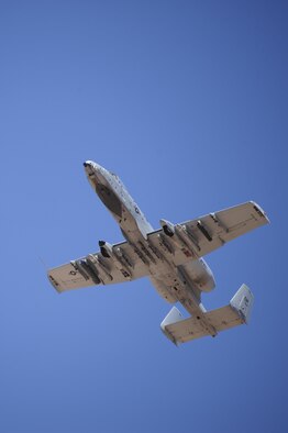 An A-10C Thunderbolt II assigned to the 47th Fighter Squadron performs a flying maneuver during the 2016 Hawgsmoke competition at the Barry M. Goldwater Range, Ariz., June 2, 2016. This is the third consecutive time Hawgsmoke has been hosted at Davis-Monthan Air Force Base. (U.S. Air Force photo by Airman 1st Class Mya M. Crosby/Released)