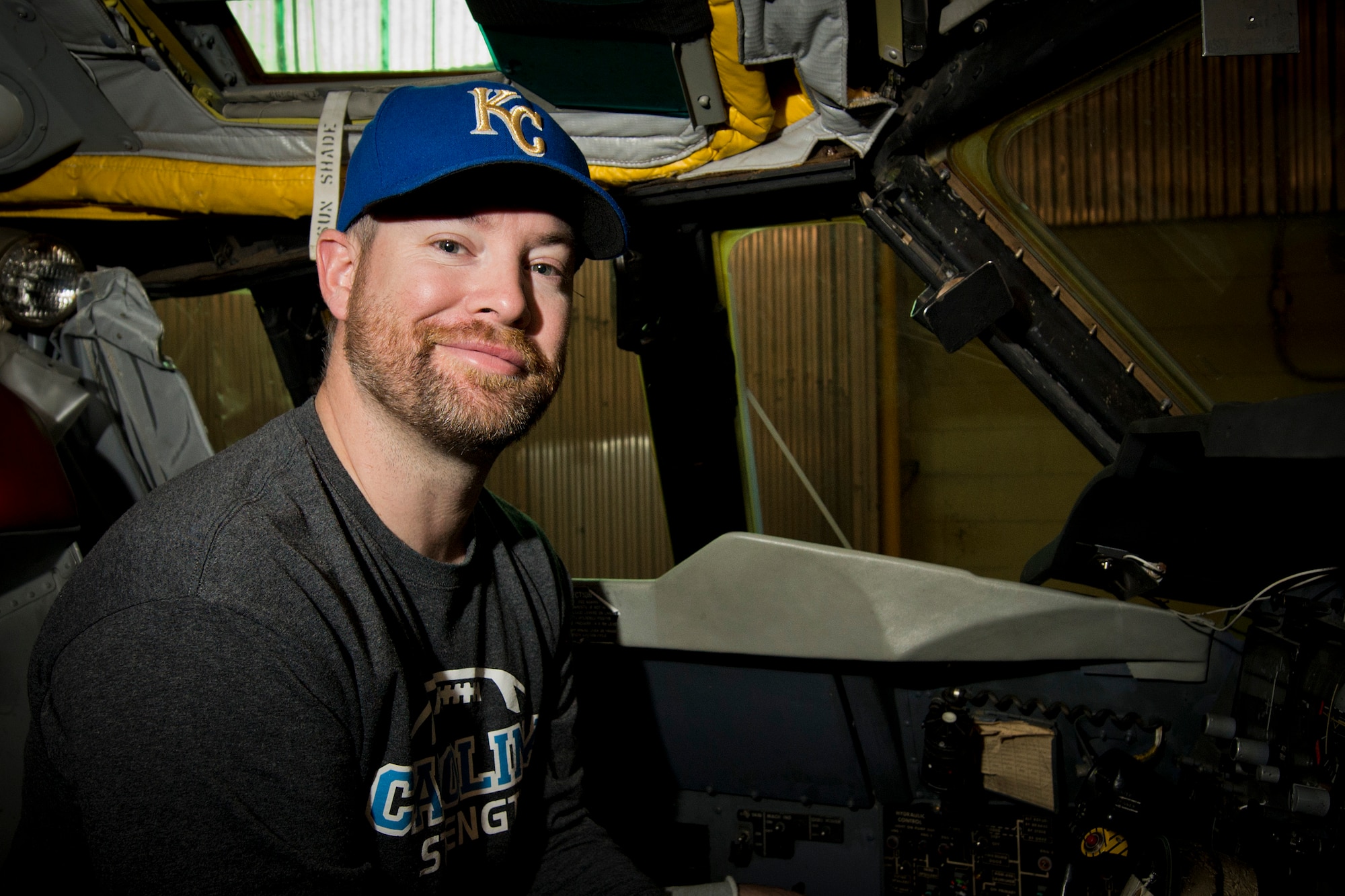David Cook, the 2008 American Idol winner, and his band members tour Minot Air Force Base, N.D., May 31, 2016. The visit included touring a B-52 static display, the Weapons System Trainer and the Uniform 01 training facility. (U.S. Air Force photo/Airman 1st Class J.T. Armstrong)