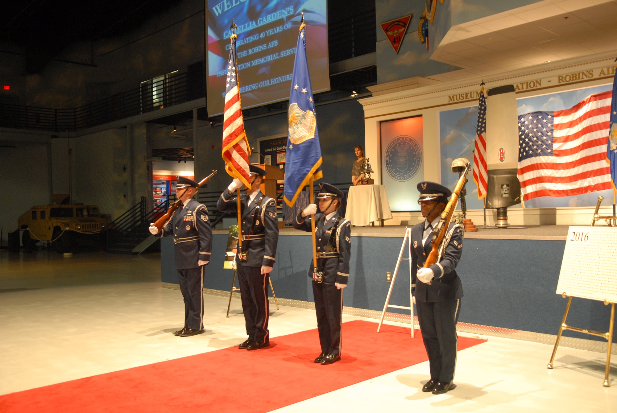 The 40th Camellia Gardens Memorial Ceremony honored 76 members at the Century of Flight Hangar, May 26, 2016.  (U.S. Air Force photo by Misuzu Allen)