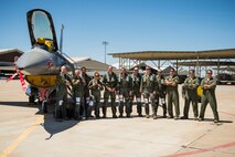 The 4th Fighter Squadron Fightin' Fujins flew a fini flight May 31 at Hill Air Force Base, Utah. A fini flight signifies a final flight and was significant for many Fujins as they transition to the F-35A Lightning II. The 4th FS is one of three squadrons in the 388th Fighter Wing. All of the squadrons will eventually transition to flying the F-35 and the wing is expected to reach full operational capability with 78 jets in 2019. (Air Force photo by R. Nial Bradshaw) 
