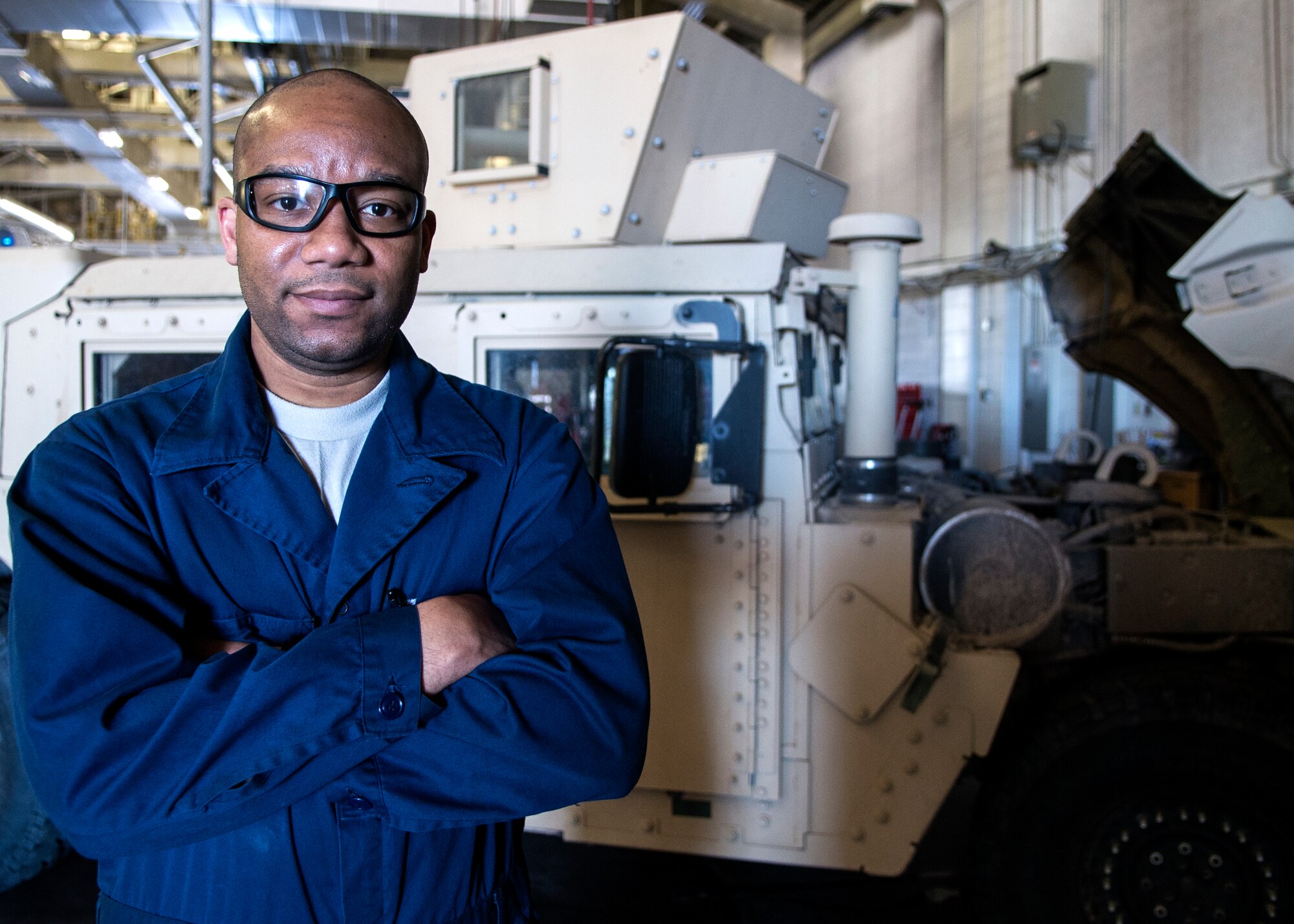 Tech. Sgt. Mortimer Jacobs, 90th Logistics Readiness Squadron Multi-Purpose Vehicle Maintenance Shop NCOIC, poses in a LRS building on F.E. Warren Air Force Base, Wyo., May 4, 2016.. He was recently named the 20th Air Force ICBM Logistics Readiness Technician of the Year Tech. (U.S. Air Force photo by Airman 1st Class Malcolm Mayfield)