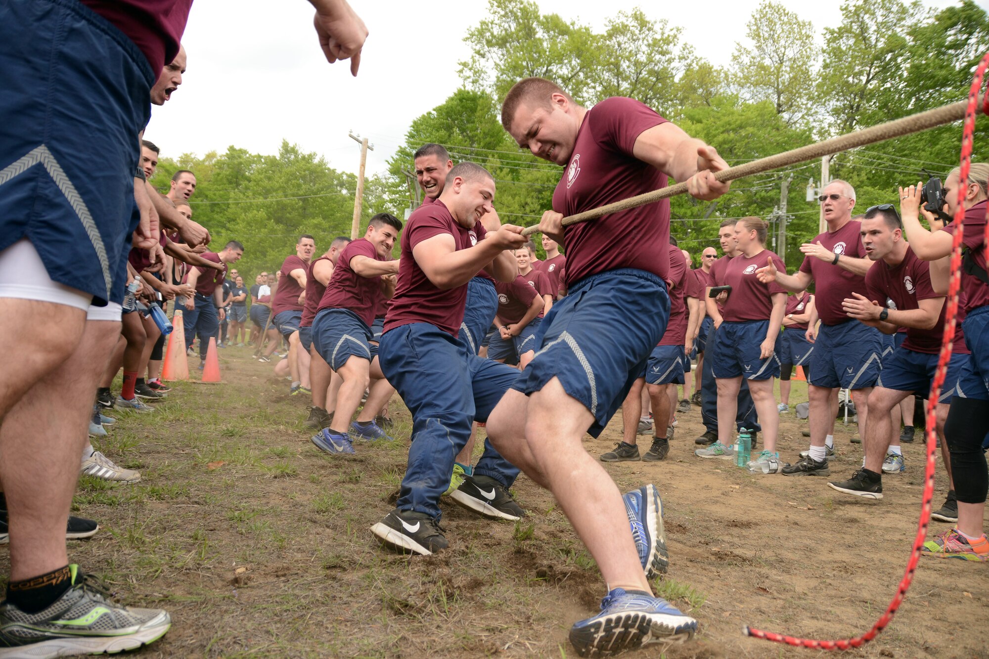 Connecticut Air National Guardsmen assigned to the 103rd Airlift Wing, East Granby, Conn., participate in a base-wide Warrior Day event May 14 at Bradley Air National Guard Base in East Granby. The annual event is a reward for hard work and is meant to help boost morale and encourage team building for the unit’s Flying Yankees. (U.S. Air National Guard photo by 103rd Airlift Wing Public Affairs)