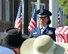 Maj. Gen. Stayce Harris, 22nd Air Force commander, spoke to a large crowd of observers during a Memorial Day Ceremony held in Smyrna, Ga., May 30, 2016. Harris elaborated that the nation recognizes the loss of life from war and that those who perished fill the burial grounds in towns and cities all across the country and abroad. (U.S. Air Force photo/Tech. Sgt. Kelly Goonan)