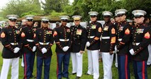 Detachment Brussels with the Commandant of the Marine Corps and the Sergeant Major of the Marine Corps at Belleau Wood Memorial the show respect for Memorial Day 2016 