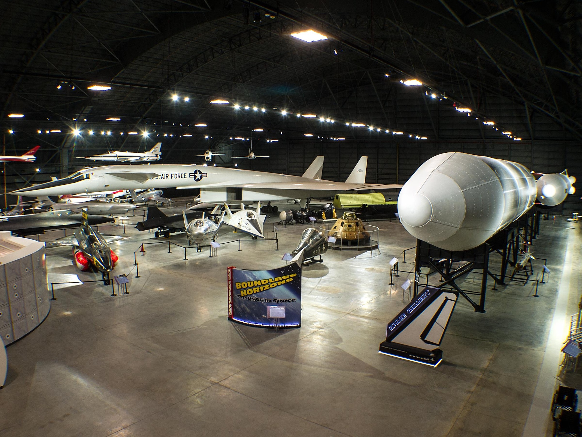 DAYTON, Ohio - An overhead view of the Research and Development Gallery, and the Space Gallery in the fourth building at the National Museum of the U.S. Air Force. (U.S. Air Force photo by Ken LaRock)


 