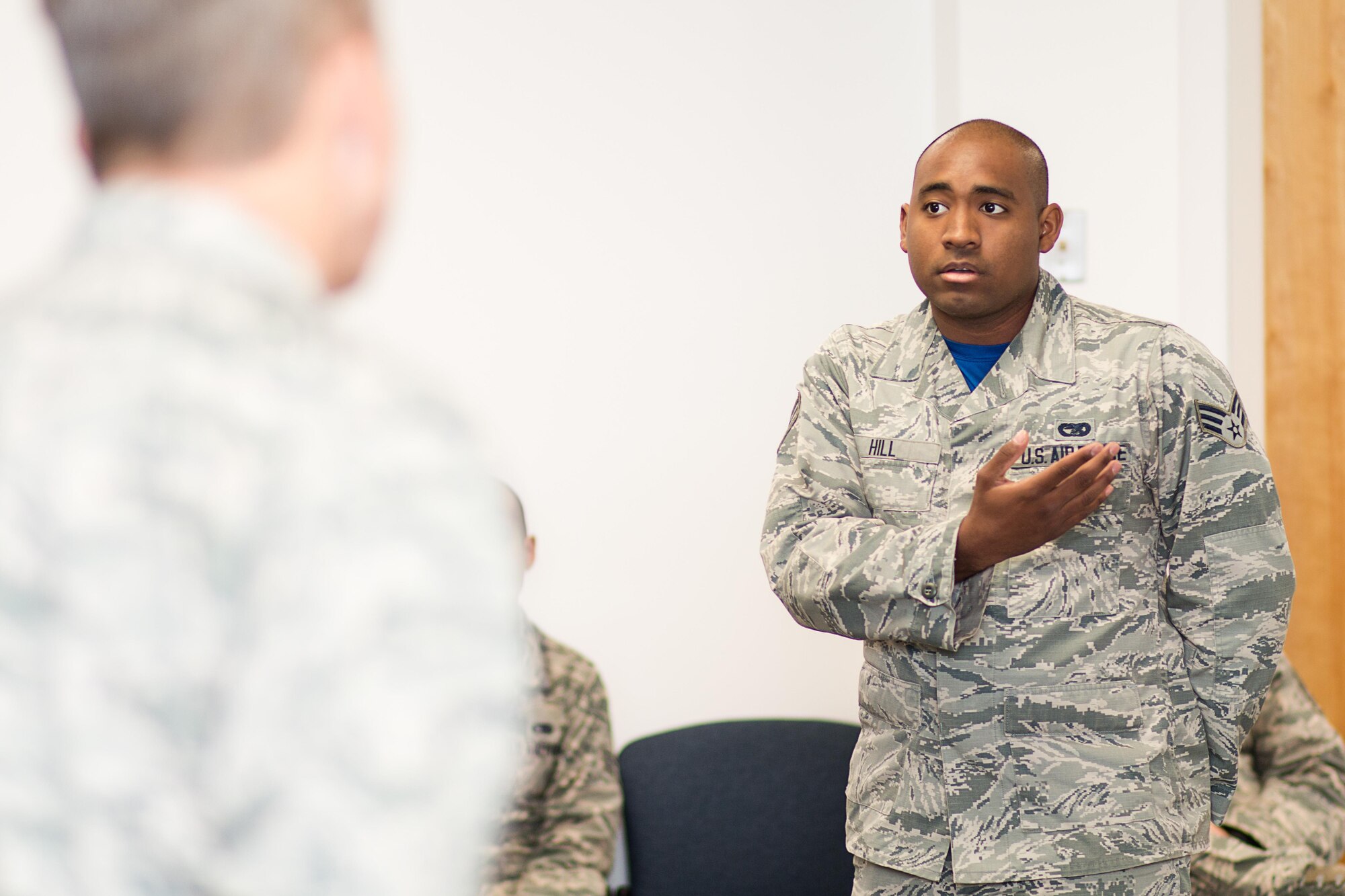 Airmen from across the 301st Fighter Wing participate in an Airmen Panel here June 5. Wing senior leadership offered candid discussions and addressed topics ranging from network issues to funding, along with future legislative matters that will affect airmen across the wing. (U.S. Air Force photo/Master Sgt. Joshua Woods)