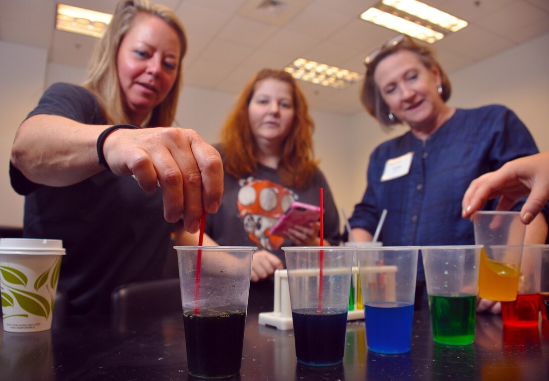 Educators from schools in Chatham, Effingham and Bryan Counties in Georgia participate in a Teachers Institute hosted by Georgia Tech Univerity in Savannah. The institute provided teachers in a variety of disciplines ideas to incorporate archaeolgy into science, technology, engineering and math (STEM) lessons. The lessons, geared for middle and high school teachers included classroom, laboratory and field work. The U.S. Army Corps of Engineers' work on recovering the Civil War ironclad, CSS Georgia, and the Corps' efforts to engage the public in the ship's history initiated the institute. The Teachers Institute will provide participants with lesson ideas and plans to carry back to their classrooms. (U.S. Army Corps of Engineers photo by Billy Birdwell)