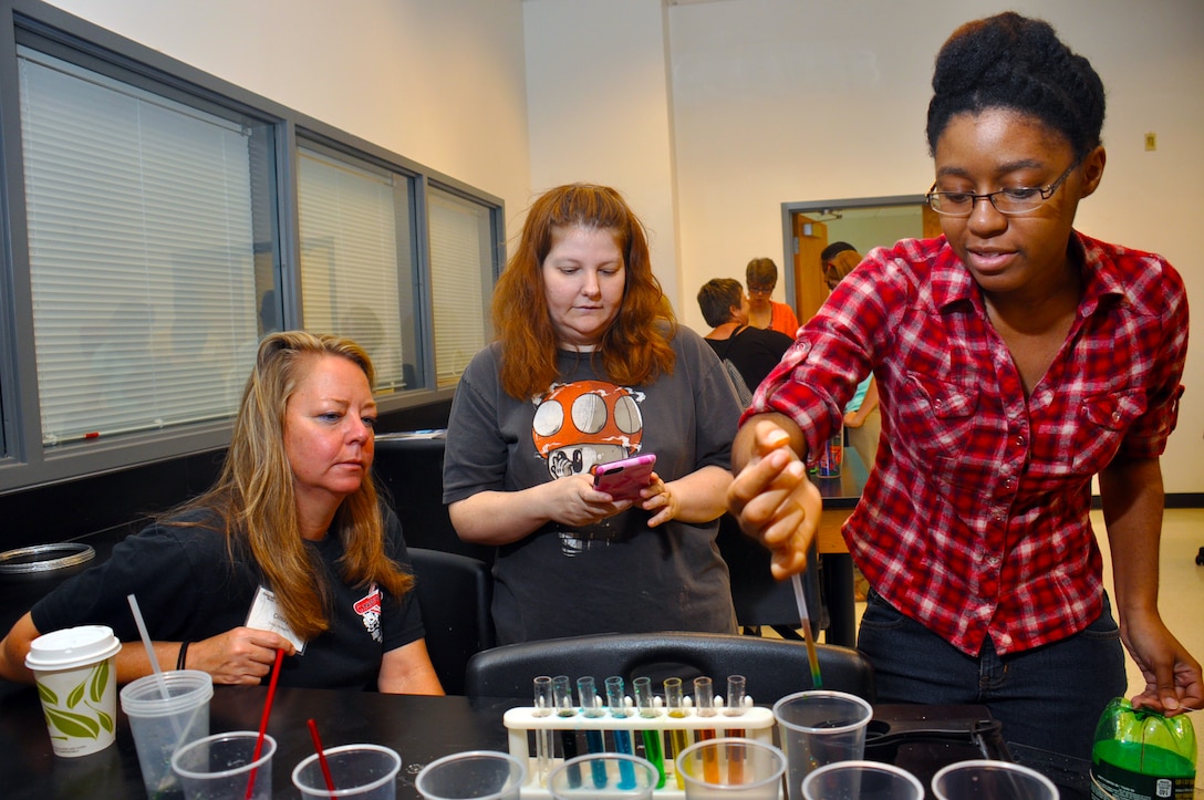 Educators from schools in Chatham, Effingham and Bryan Counties in Georgia participate in a Teachers Institute hosted by Georgia Tech Univerity in Savannah. The institute provided teachers in a variety of disciplines ideas to incorporate archaeolgy into science, technology, engineering and math (STEM) lessons. The lessons, geared for middle and high school teachers included classroom, laboratory and field work. The U.S. Army Corps of Engineers' work on recovering the Civil War ironclad, CSS Georgia, and the Corps' efforts to engage the public in the ship's history initiated the institute. The Teachers Institute will provide participants with lesson ideas and plans to carry back to their classrooms. (U.S. Army Corps of Engineers photo by Billy Birdwell)