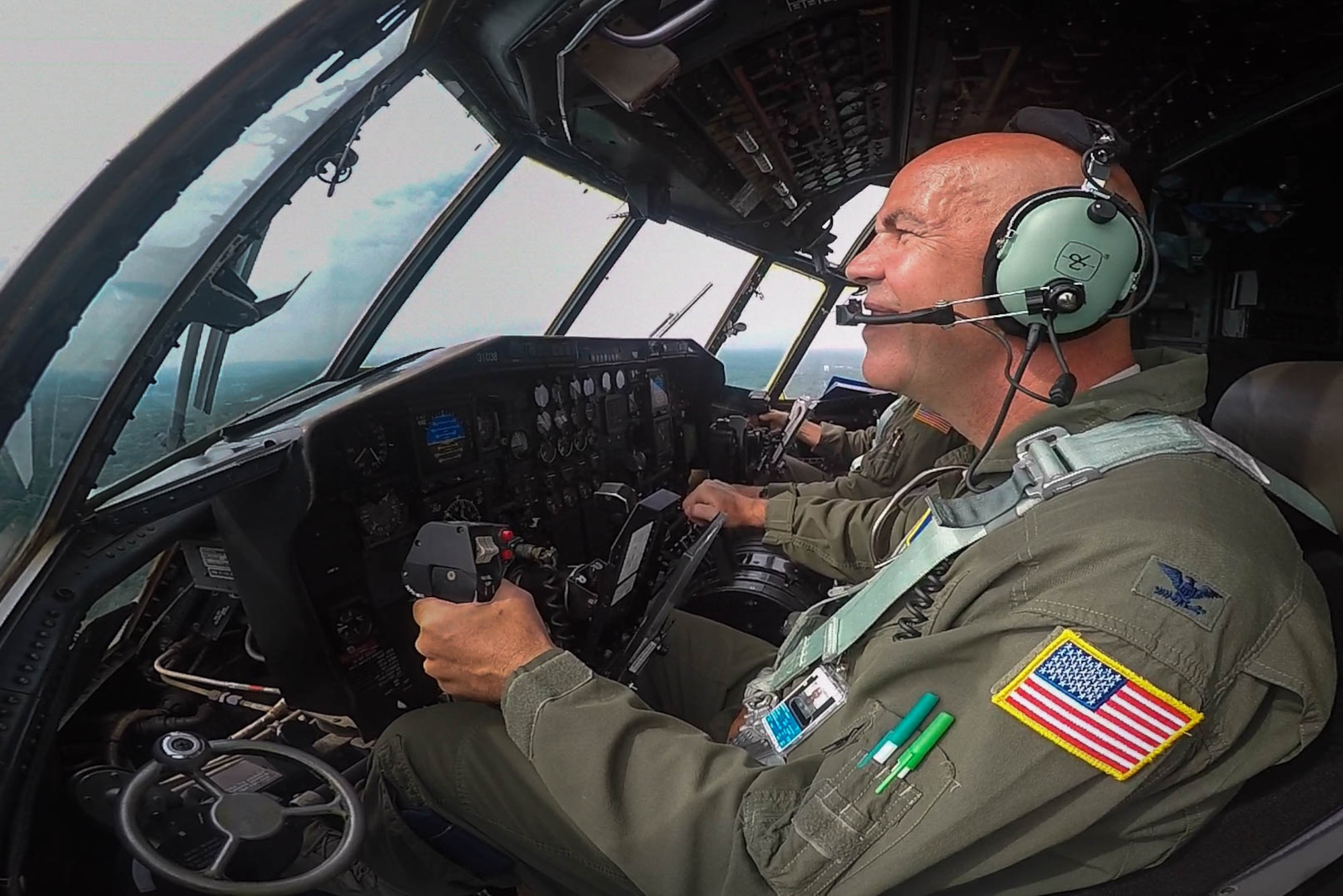 Col. Brent Merritt, 94th Airlift Wing vice commander, flies for the last time as an Air Force Reservist at Dobbins Air Reserve Base, Ga., on June 5, 2016. Merritt retired after 26 years of service to the United States Air Force. (US Air Force Photo by Senior Airman Miles Wilson) 
