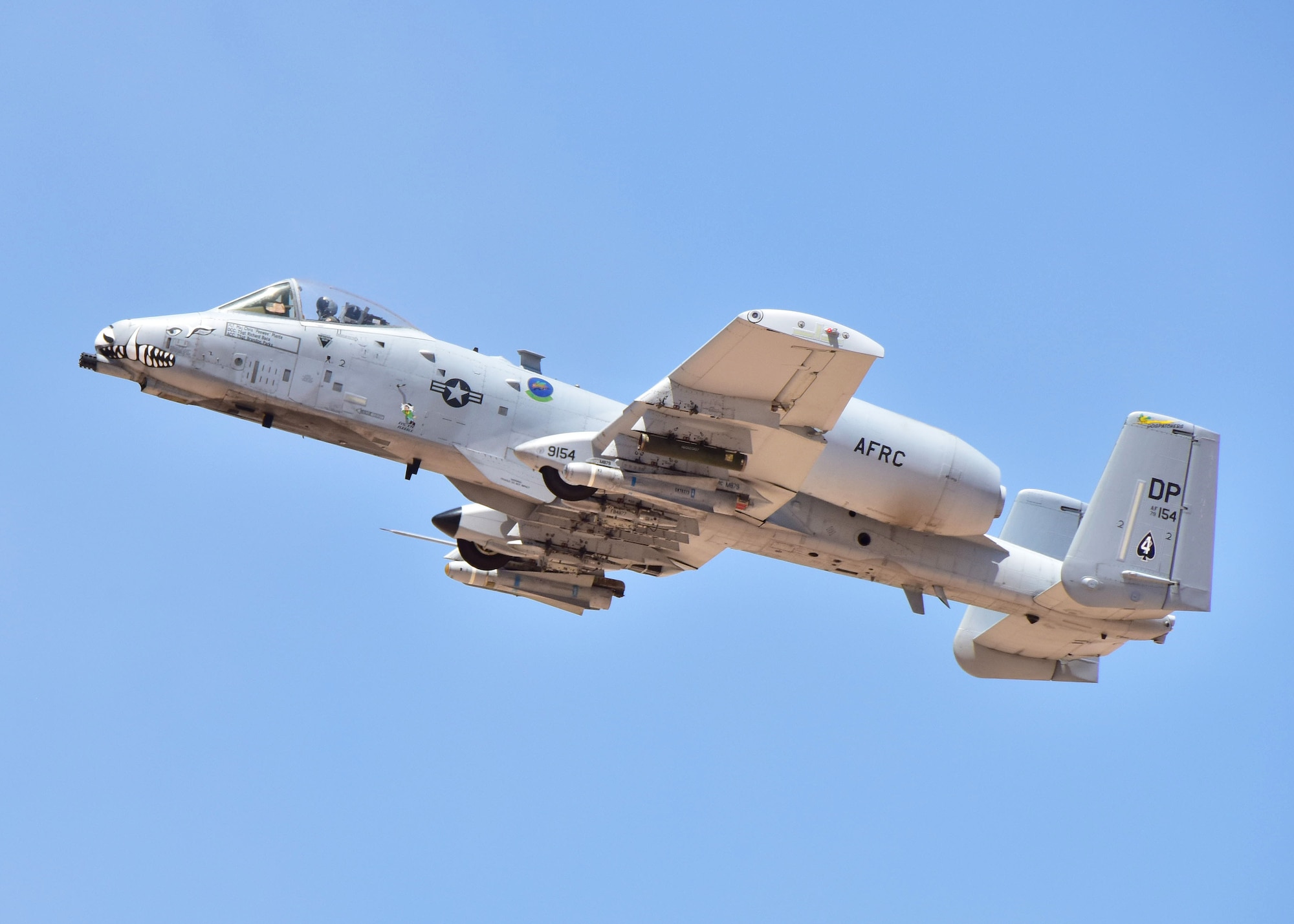 An A-10C Thunderbolt II assigned to the 924th Fighter Group, Davis-Monthan Air Force Base, Ariz., performs a flying maneuver during the 2016 Hawgsmoke competition at Barry M. Goldwater Range, Ariz., June 2, 2016. The first Hawgsmoke competition began in 2002 where A-10 units across the globe competed in ground attacks and target destruction. (U.S. Air Force photo by Tech. Sgt. Louis Vega Jr.)