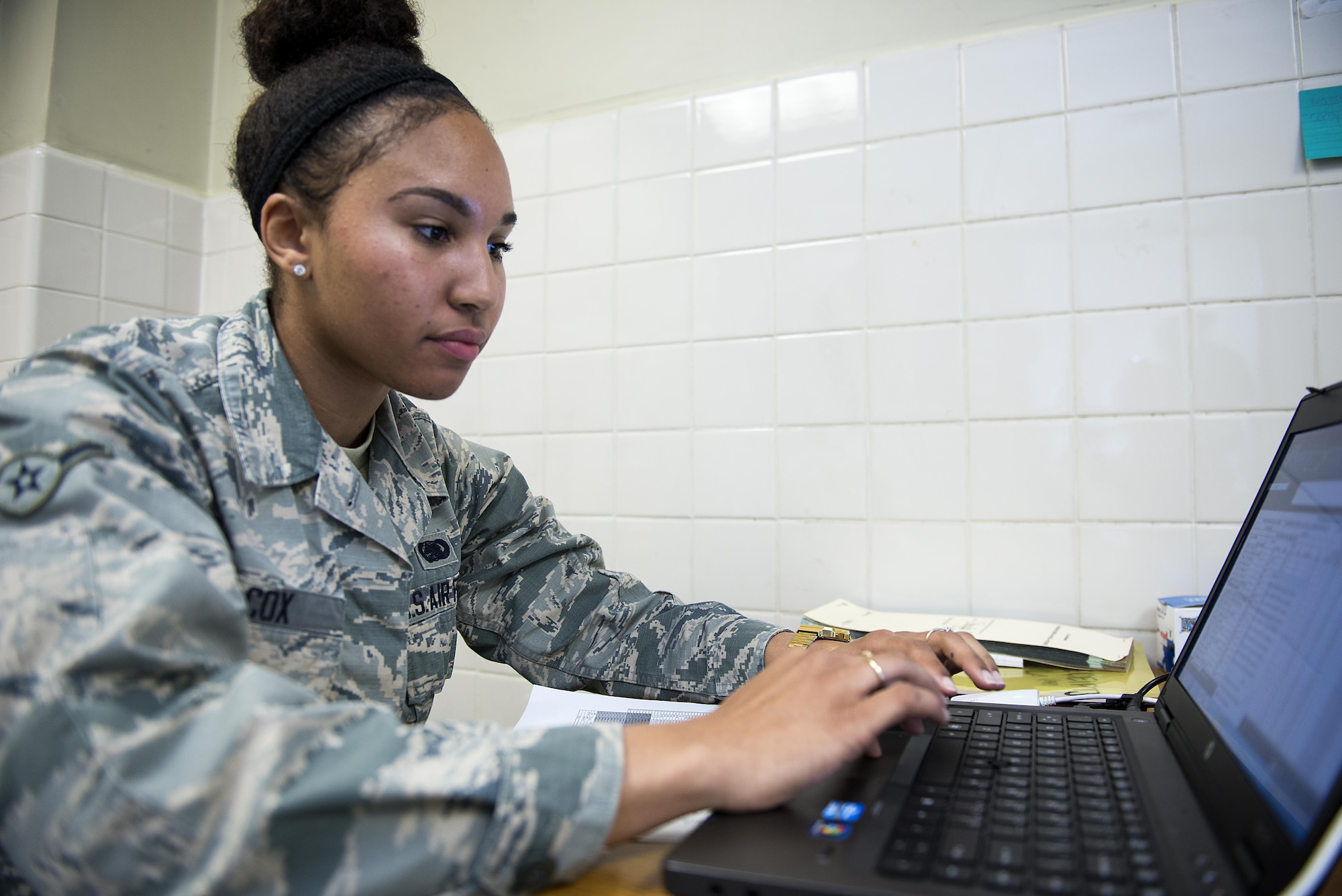 Airman 1st Class Shayla Cox is from the 353rd Special Operations Support Squadron, and she is the Batcat Spotlight for the month of June.  (U.S. Air Force photo by Staff Sgt. Maeson Elleman)