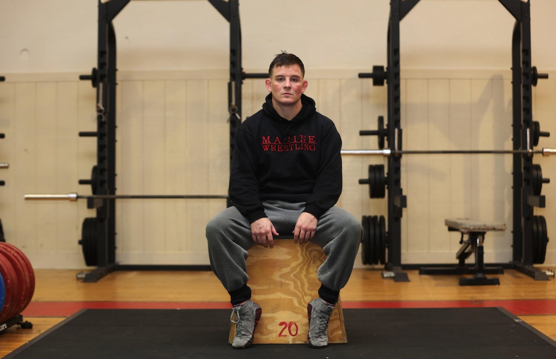 Capt. Bryce Saddoris, a ground supply officer 2nd Marine Logistics Group, was named the Marine Athlete of the Year for 2015. Saddoris is the officer in charge and also a competitor for the All Marine wrestling team.