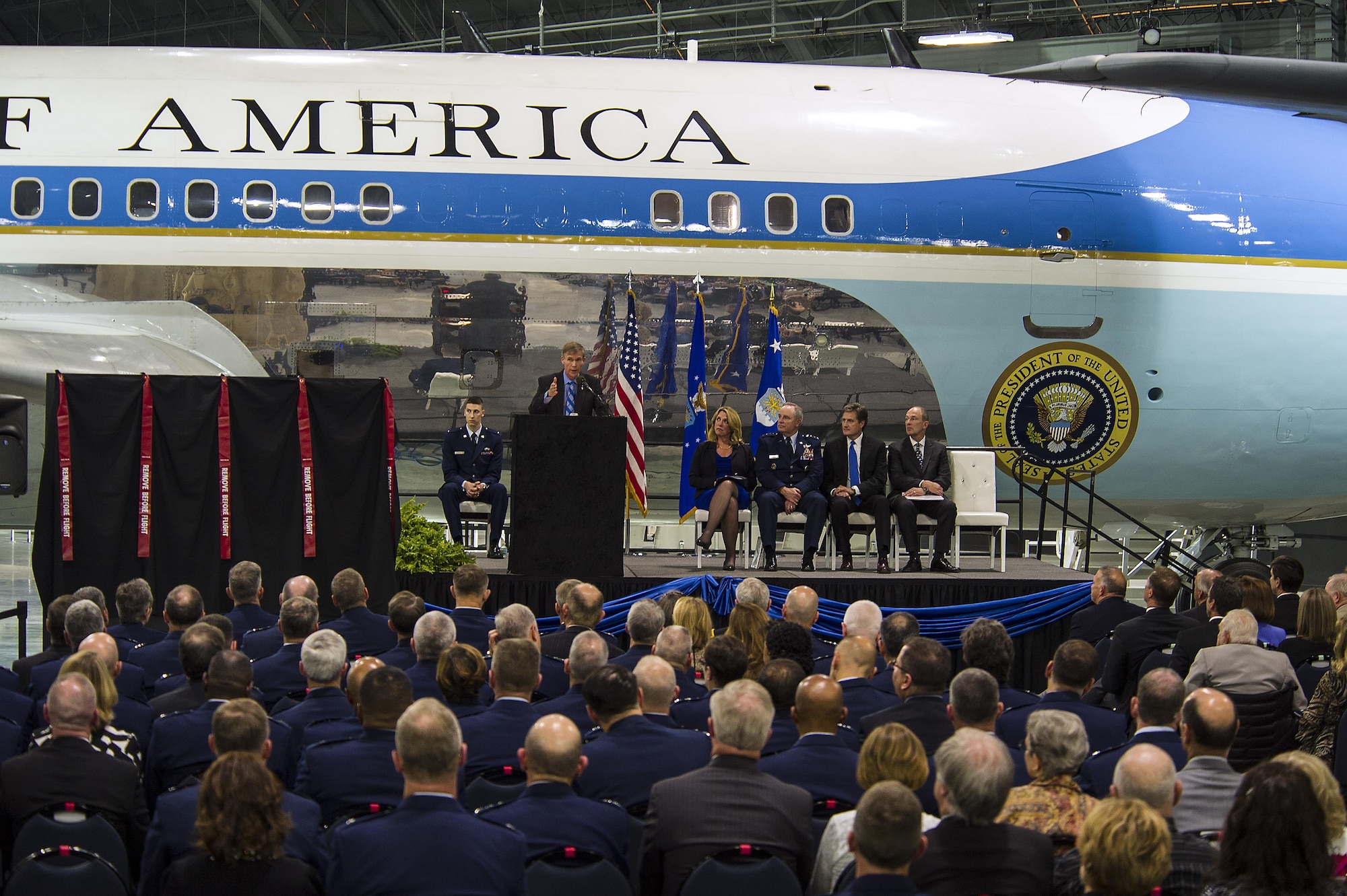 DAYTON, Ohio -- The fourth building grand opening ceremony for the new 224,000 square foot building was held on June 7, 2016 at the National Museum of the U.S. Air Force. Director of the National Museum of the U.S. Air Force, Lt. Gen.(Ret.) Jack Hudson gave his comments about the museum's expansion. (U.S Air Force photo by Ken LaRock) 