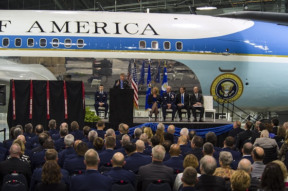 DAYTON, Ohio -- The fourth building grand opening ceremony for the new 224,000 square foot building was held on June 7, 2016 at the National Museum of the U.S. Air Force. Director of the National Museum of the U.S. Air Force, Lt. Gen.(Ret.) Jack Hudson gave his comments about the museum's expansion. (U.S Air Force photo by Ken LaRock) 