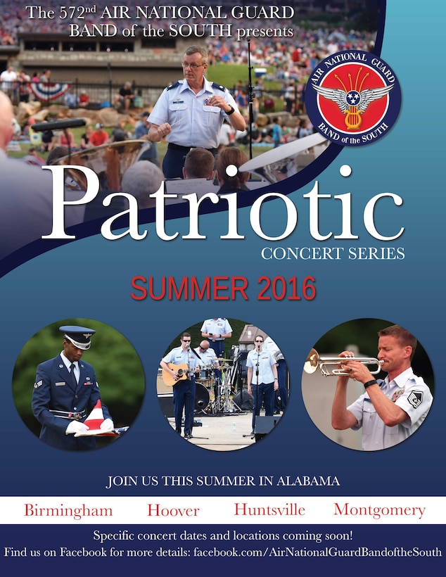 The Air National Guard Band of the South gears up to take a trip down to Alabama for a concert series. Join us for some family-friendly, patriotic fun!