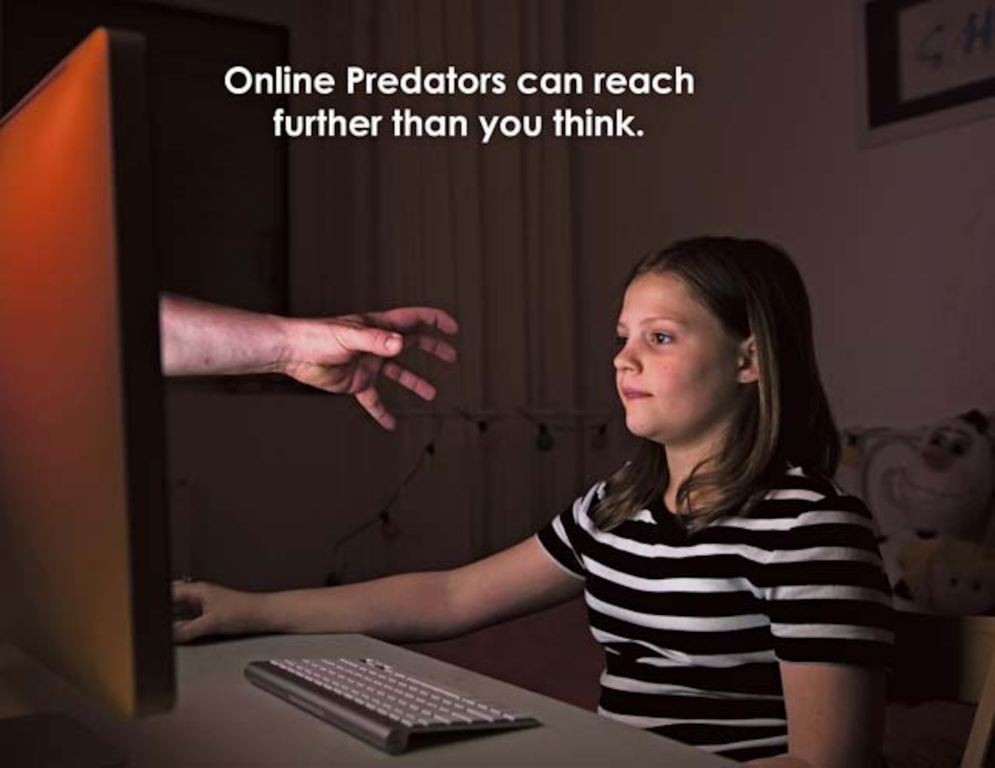 The Internet Crimes Against Children program was developed in response to the increasing number of children and teenagers using the internet and other technology, the proliferation of child sexual abuse images available electronically, and the heightened online activity by predators seeking unsupervised contact with potential underage victims. (U.S. Air Force graphic/Master Sgt. Benjamin Wilson)

