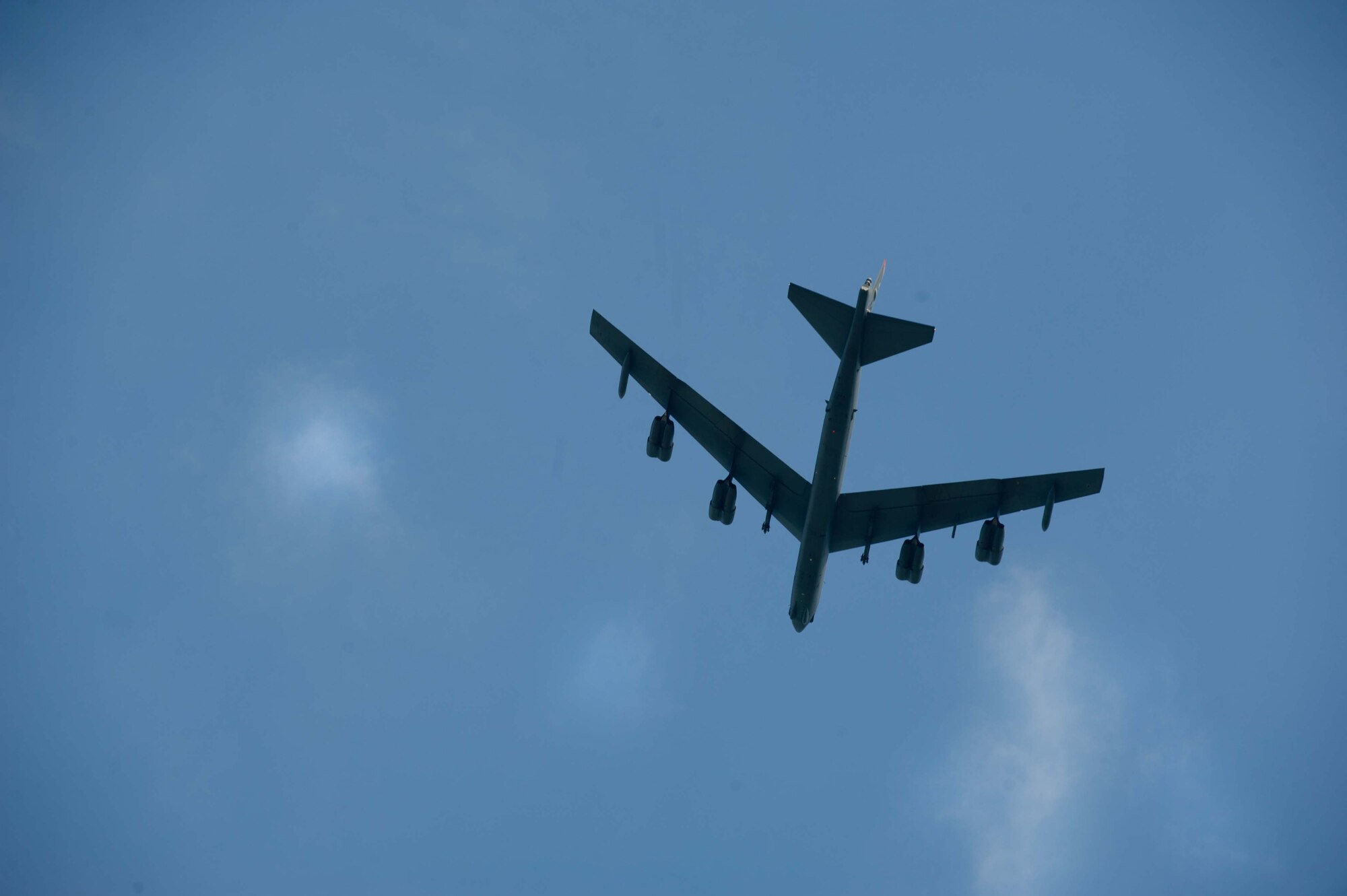 A B-52H Stratofortress from Minot Air Force Base, N.D. , arrives at Royal Air Force Fairford, United Kingdom, June 2, 2016. The deployment of U.S. bombers to RAF Fairford in support of exercises Baltic Operations 2016 and Saber Strike 16, which was coordinated with U.S. European Command and NATO, demonstrates the U.S.’s long-standing relationship with UK allies. (U.S. Air Force photo/Senior Airman Sahara L. Fales)