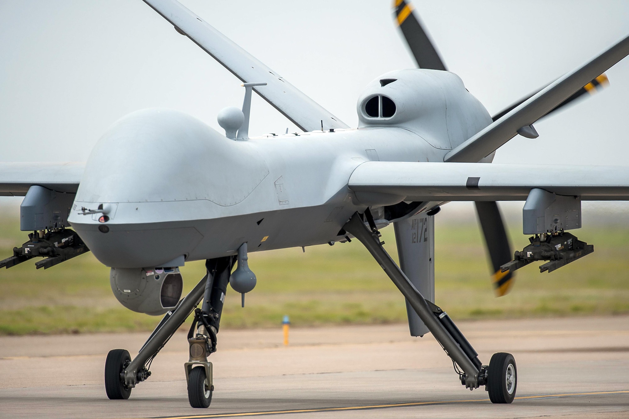 An Air Force Special Operations Command MQ-9 Reaper taxiing.