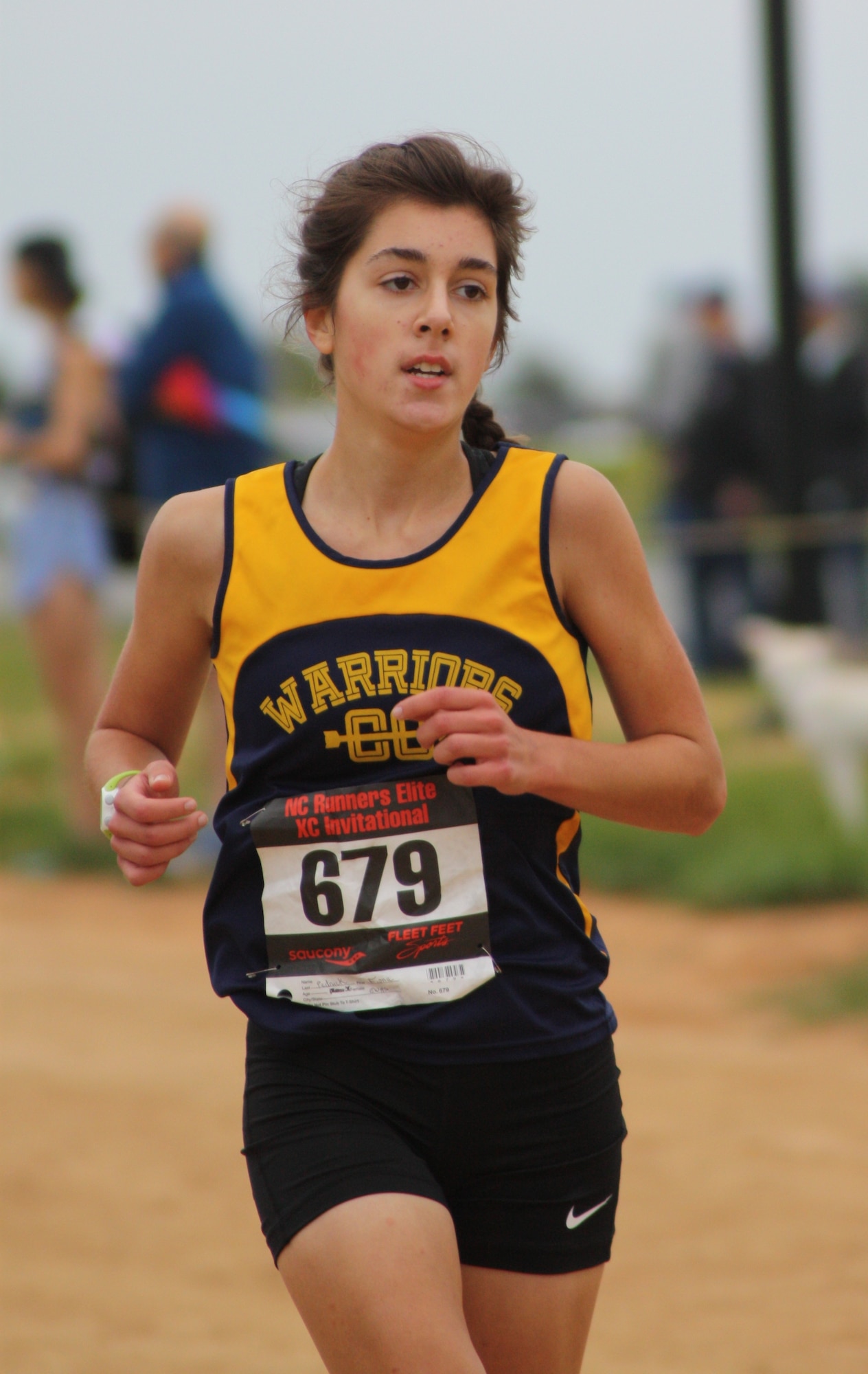 Fiona Pedrick, daughter of Maj. Gabriel Pedrick, 4th Fighter Wing deputy staff judge advocate, participates in the North Carolina Runners Elite Cross Country Invitation, Oct. 10, 2015, in Kernersville, North Carolina. Throughout high school Pedrick ran cross country, track and field, and participated in Drama, Debate, and Forensics (DDF), National Honor Society, and was the president of her school’s charter Rho Kappa Social Studies Honor Society chapter. (U.S. Air Force photo by Airman Shawna L. Keyes/Released) 