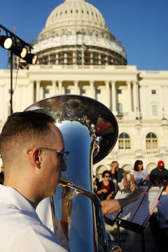 On June 8, 2016, the Marine Band performed a concert at the U.S. Capitol featuring works by Sousa, Copland, and more. (U.S. Marine Corps photo by Staff Sgt. Rachel Ghadiali/released)