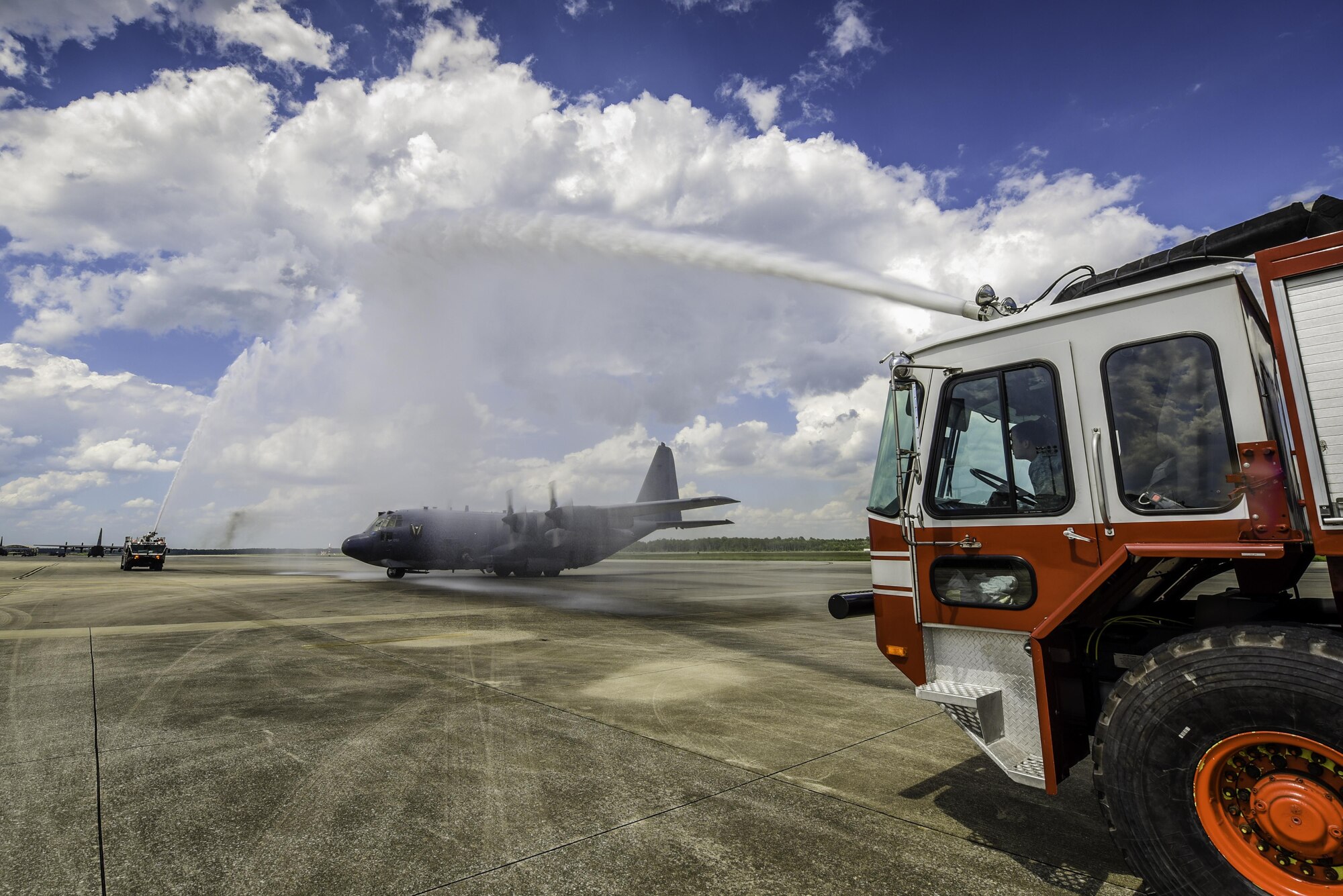 Col. Sean Farrell, commander of the 1st Special Operations Wing, taxis an AC-130U “Spooky” gunship following his final flight  at Hurlburt Field, Fla., June 7, 2016. Farrell has logged more than 3,500 flight hours in his career and served as the 1 SOW installation commander for the past 18 months. (U.S. Air Force photo by Staff Sgt. Christopher Callaway)