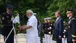 Prime Minister of the Republic of India Narendra Modi lays a wreath at the Tomb of the Unknown Soldier in Arlington National Cemetery June 6, 2016. 