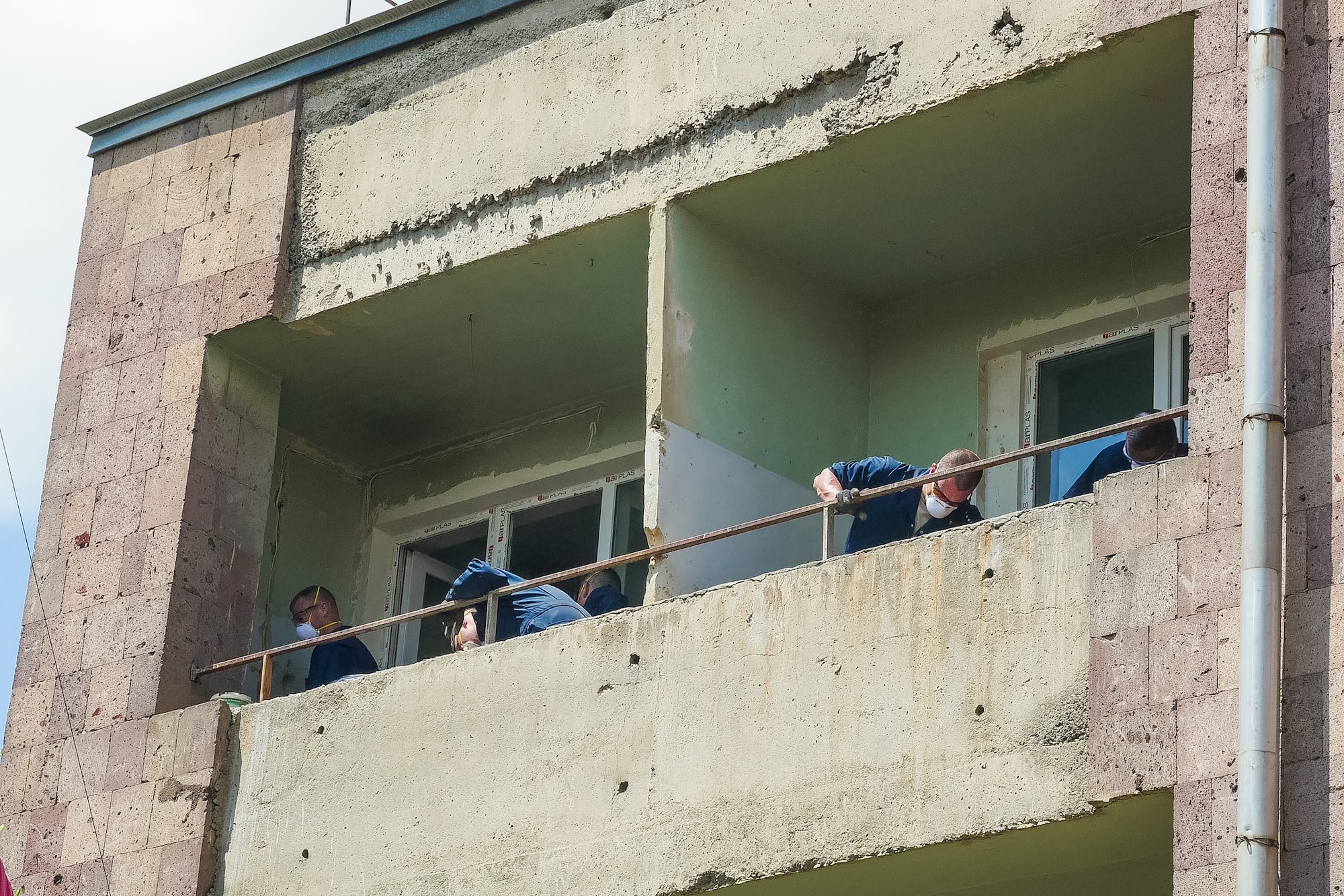 U.S. Airmen from the 116th Civil Engineer Squadron, Georgia Air National Guard, work on a renovation project at a Yerevan elderly institution during a European Command Humanitarian Civic Assistance project in Yerevan, Armenia, May 11, 2016.   During the project, Airmen from the 116th Civil Engineer Squadron and the 461st Air Control Wing Staff worked in partnership with the Armenian people to renovate a Yerevan elderly institution.  The renovation provided crucial skill set training for the civil engineers while continuing the long-lasting friendship between the Armenian people and the citizens of the United States. (U.S. Air National Guard photo by Senior Master Sgt. Roger Parsons)