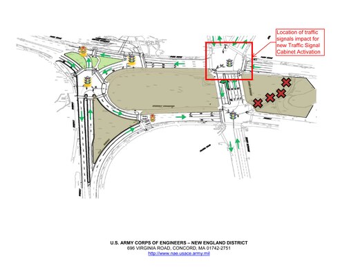 Shows location of new traffic control box