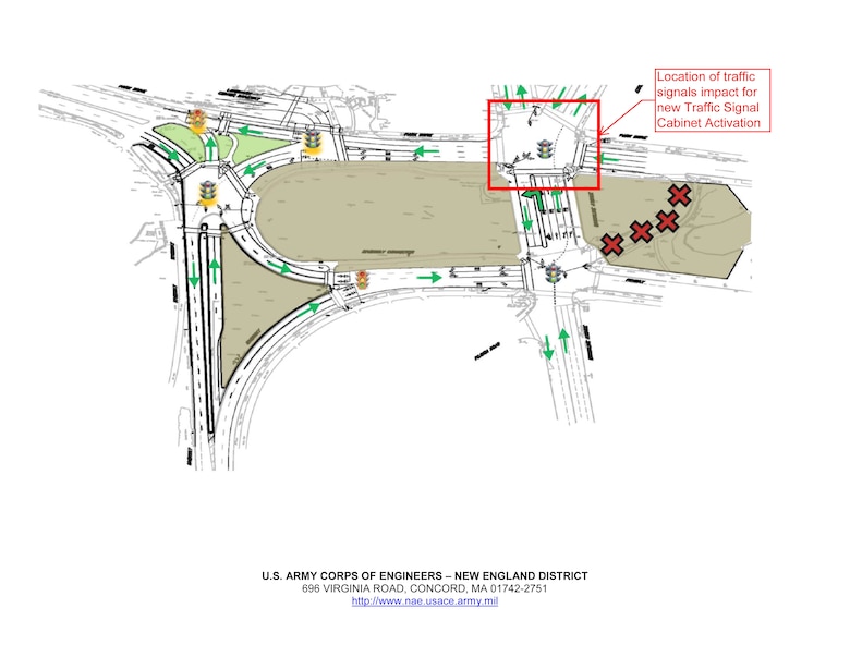 Shows location of new traffic control box