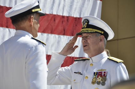 160610-N-IJ355-048 WASHINGTON (June 10, 2016) Vice Adm. Thomas Moore relieves Vice Adm. William Hilarides as commander, Naval Sea Systems Command (NAVSEA) during a change of command ceremony today at the Washington Navy Yard. NAVSEA provides centralized surface ship life cycle maintenance engineering, class maintenance and modernization planning, and management of maintenance strategies. (U.S. Navy Photo by Alan Baribeau/Released)