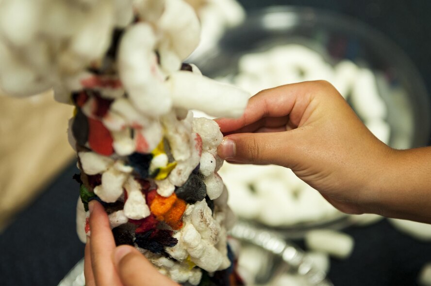 A child participates in an activity during Vacation Bible School, June 10, 2016, at Moody Air Force Base, Ga. The 23d Wing Chapel hosted VBS to teach children about religion using different learning styles. (U.S. Air Force photo by Airman 1st Class Lauren M. Hunter/Released)