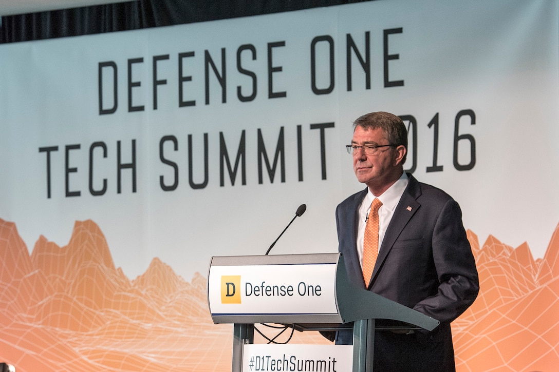 Defense Secretary Ash Carter speaks at the Defense One Tech Summit in Washington D.C., June 10, 2016. DoD photo by Staff Sgt. Brigitte N. Brantley