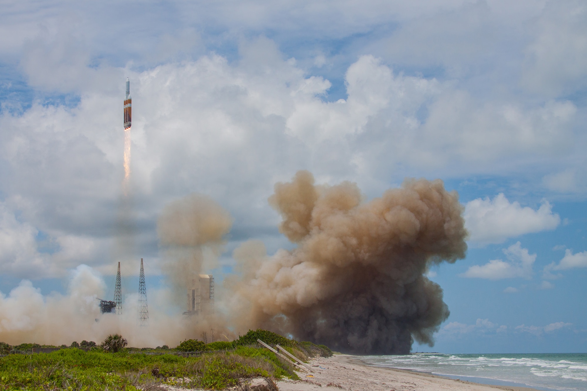 A United Launch Alliance Delta IV-Heavy rocket lifts off from Space Launch Complex 37B at Cape Canaveral Air Force Station, Florida, June 11, 2016, at 1:51 p.m. ET. The ULA Delta IV rocket carried a classified national security payload for the U.S. National Reconnaissance Office. (Courtesy photo by ULA)