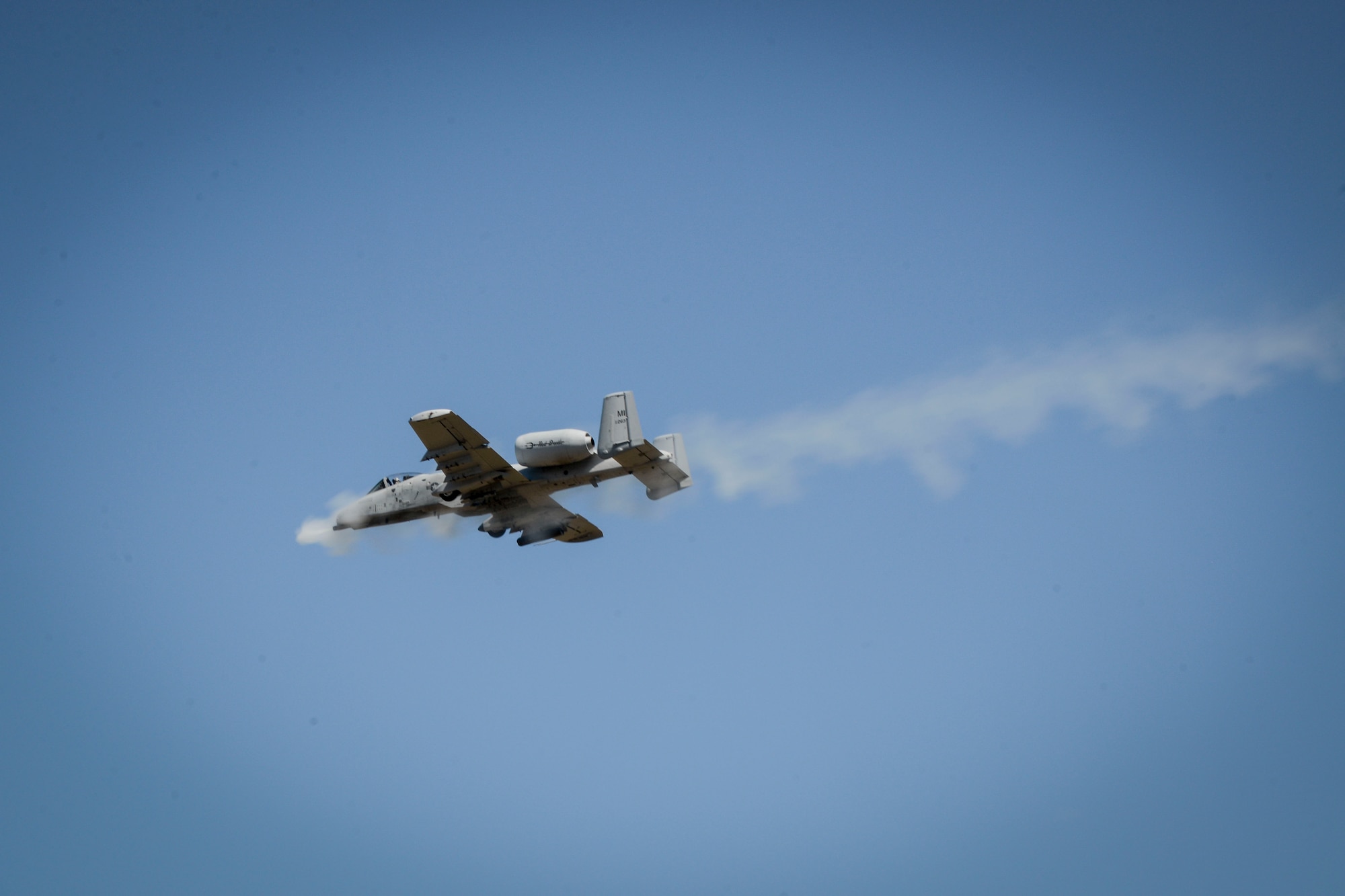 An A-10C Thunderbolt II from the 107 th Fighter Squadron, flies over Adazi Military Training Base, Latvia, June 13, 2016.  U.S. forces and NATO partners are in Europe participating in Saber Strike 16; a long-standing, U.S. Joint Chiefs of Staff-directed, U.S. Army Europe-led cooperative-training exercise, which has been conducted annually since 2010.  The U.S. presence in Europe and the relationships built over the past 70 years provide the U.S. strategic access critical to meet our NATO commitment to respond to threats against our allies and partners. (U.S. Air Force photo/Senior Airman Nicole Keim)