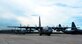 Three C-130 Hercules aircraft, two from the 94th Airlift Wing, Dobbins Air Reserve Base, Georgia, and one Kentucky Air National Guard prepare for takeoff at the Air Force Tactical Training Center in Cold Lake, Alberta, Canada, on June 3, 2016, in route to the air weapons range during Maple Flag 49. The 4,478-square-mile range is used to train allied forces for tactical global operations, while fostering multi-national coordination and cooperation. (U.S. Air Force photo/Master Sgt. James Branch)