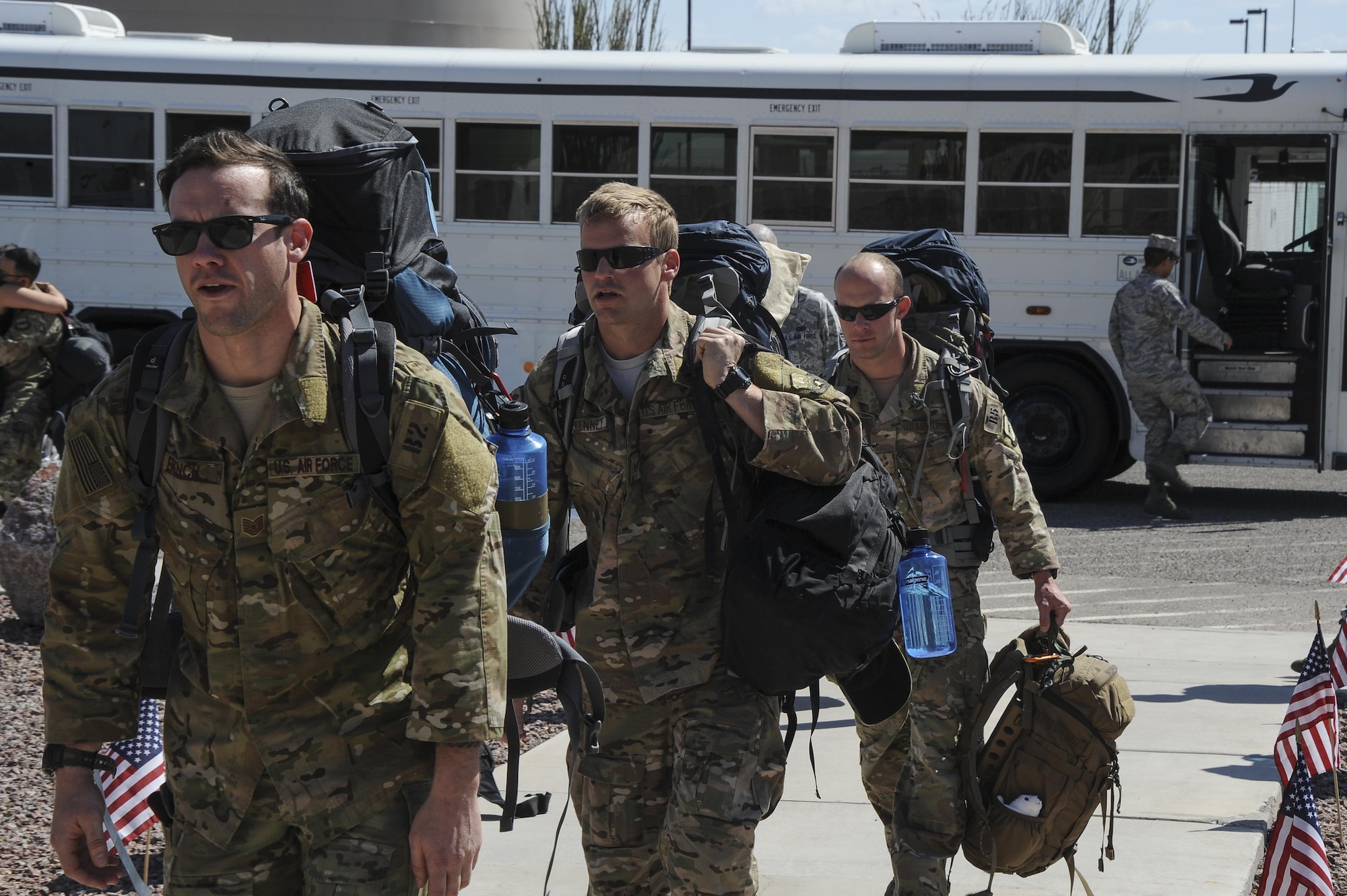 U.S. Airmen assigned to the 48th Rescue Squadron return from deployment at Davis-Monthan Air Force Base, Ariz., June 8, 2016. The 48th RQS Airmen were deployed to Turkey in support of Combined Joint Task Force - Operation Inherent Resolve. (U.S. Air Force photo by Airman 1st Class Mya M. Crosby/Released)