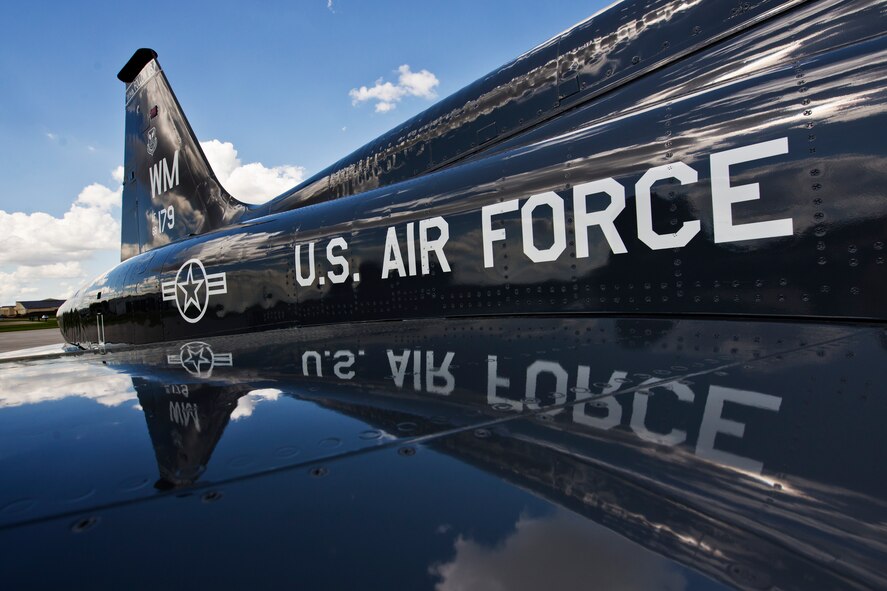A T-38 Talon sits at Base Operations at Minot Air Force Base, N.D., June 3, 2016. Aircraft from around Air Force Global Strike Command visited Minot for the 5th Bomb Wing change of command. (U.S. Air Force photos/Airman 1st Class J.T. Armstrong)