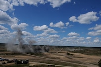 Smoke from a live detonation fills the sky during a mass casualty response demonstration, which featured the convoy, live explosives, and dozens of roleplayers in realistic combat wound make-up, as part of Anakonda 2016, June 11, near Chełmno, Poland. Anakonda 2016 is one of U.S. Army Europe's premier multinational training events, which features 24 nations and seeks to train, exercise and integrate Polish national command and force structures into an allied, joint, multinational environment.