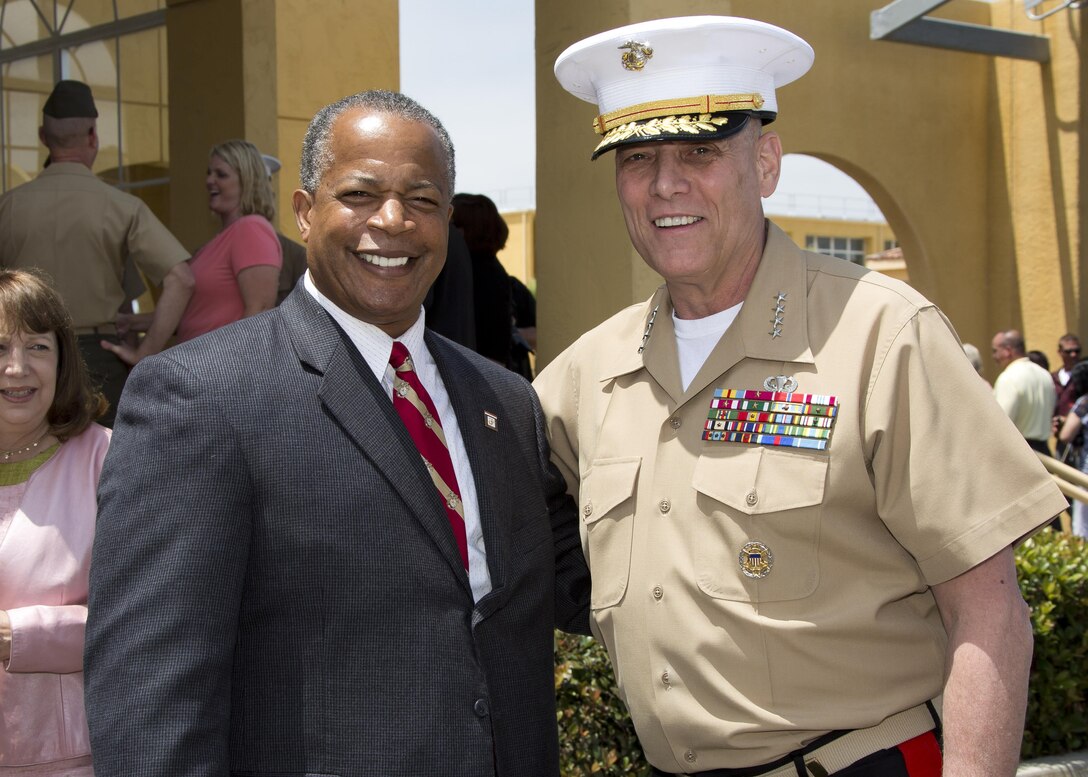 The Assistant Commandant of the Marine Corps, Gen. John M. Paxton Jr., attends the Basic Marine Graduation Ceremony as the parade reviewing officer on Marine Corps Recruit Depot, San Diego, Calif., June 10, 2016. (U.S. Marine Corps photo by Sgt. Tia Dufour/Released)