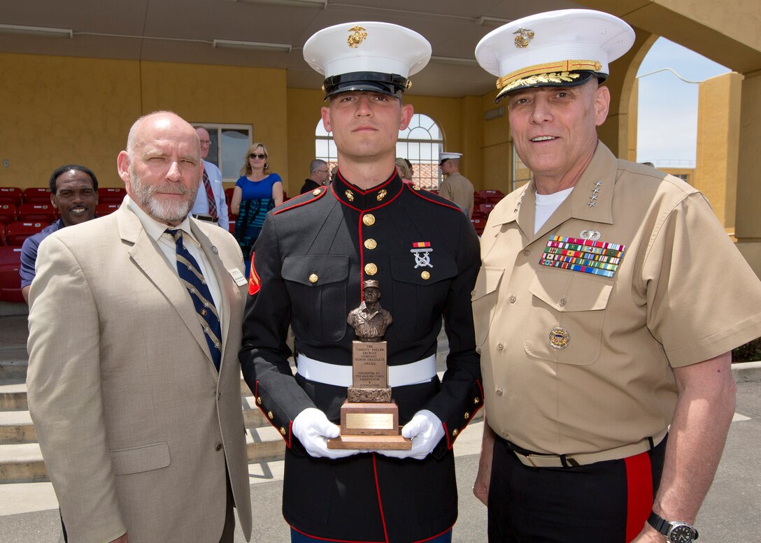 The Assistant Commandant of the Marine Corps, Gen. John M. Paxton Jr., attends the Basic Marine Graduation Ceremony as the parade reviewing officer on Marine Corps Recruit Depot, San Diego, Calif., June 10, 2016. (U.S. Marine Corps photo by Sgt. Tia Dufour/Released)