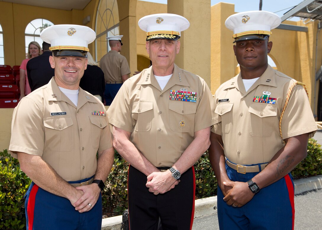 The Assistant Commandant of the Marine Corps, Gen. John M. Paxton Jr., attends the Basic Marine Graduation Ceremony as the parade reviewing officer on Marine Corps Recruit Depot, San Diego, Calif., June 10, 2016. (U.S. Marine Corps photo by Sgt. Tia Dufour/Released)