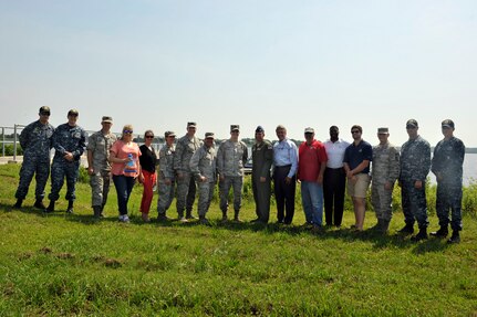 Commanders from Joint Base Charleston pair up with their honorary commanders for a tour of the Cooper River harbor patrol area at Joint Base Charleston, S.C., June 13, 2016. The program encourages local leaders to learn in-depth about the installation mission as well as increase understanding and cooperation between the civilian community and the Joint Base. (U.S. Air Force photo/Tech. Sgt. Renae Pittman)
