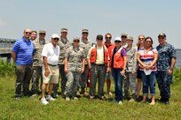 Commanders from Joint Base Charleston pair up with their honorary commanders for a tour of the Cooper River harbor patrol area at Joint Base Charleston, S.C., June 13, 2016. The program encourages local leaders to learn in-depth about the installation mission as well as increase understanding and cooperation between the civilian community and the Joint Base. (U.S. Air Force photo/Tech. Sgt. Renae Pittman)