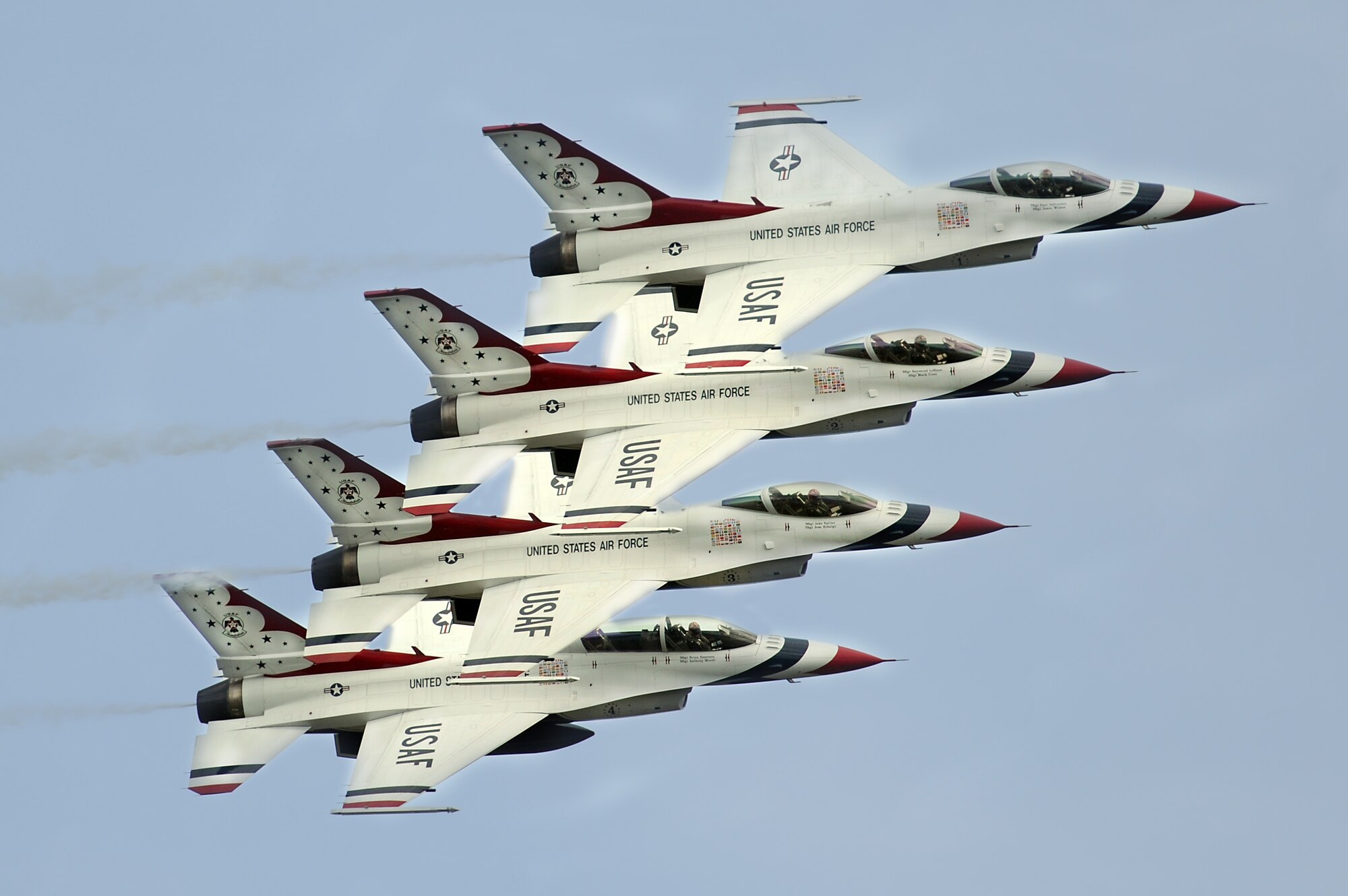 The U.S. Air Force Thunderbirds announce the return to the 2016 demonstration schedule. The Thunderbirds temporarily stood down for two weekends following an aircraft mishap on June 2 after performing the 2016 U.S. Air Force Academy graduation flyover in Colorado Springs, Colo. They are scheduled to perform at the Warriors Over The Wasatch open house and air show June 25-26 at Hill Air Force Base, Utah. (U.S. Air Force photo)