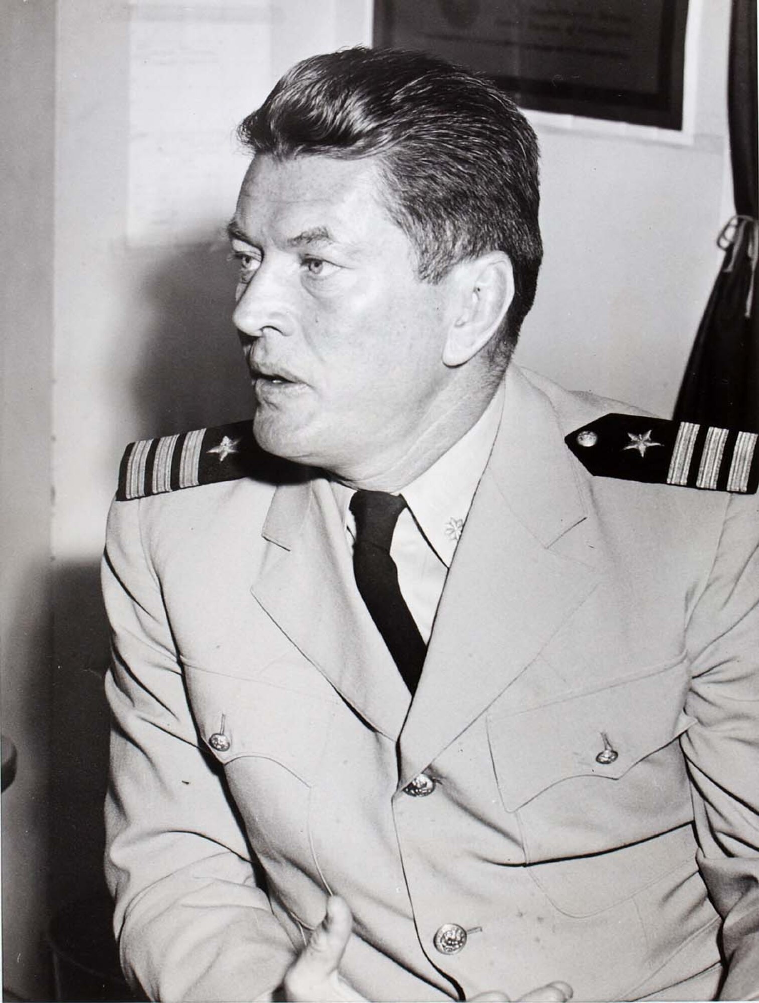 Former world heavyweight boxing champion Gene Tunney, a US Marine Corps veteran of World War I, served the nation again in World War II as a naval officer helping the Navy’s physical fitness program.  He was an early distinguished visitor at Portland Army Air Base.  He is pictured here as a Commander in the U.S. Naval Reserve circa 1944. (Smithsonian American Art Museum Collection)