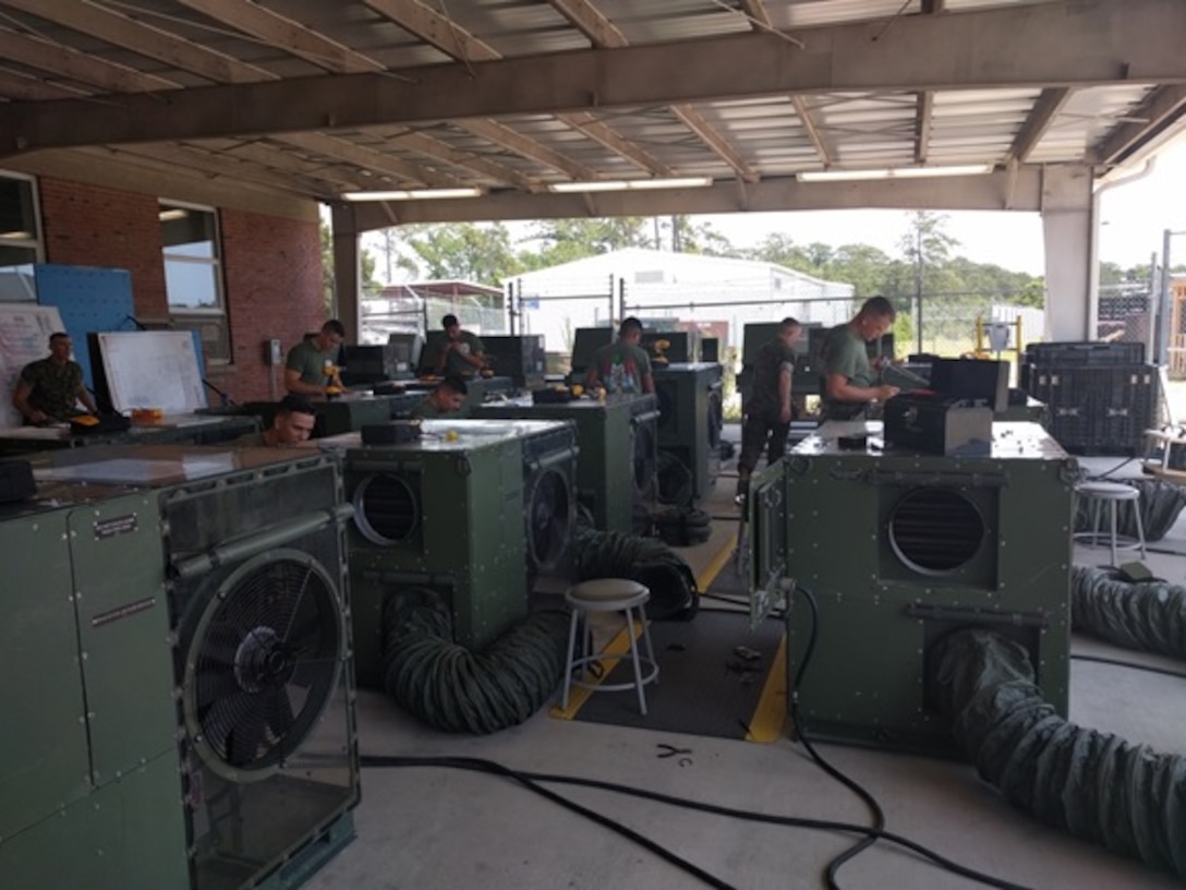 Marines attached to Basic Refrigeration and Air Conditioning Technician course 3-16 (BRACT 3-16) aboard Camp Lejeune, N.C. take their final exam of the course. Upon successful completion of BRACT 3-16, the Marines will graduate and enter the Operating Forces on June 16, 2016.
